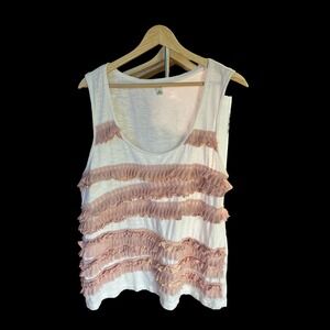 Banana Republic Pink Ruffled Top XL